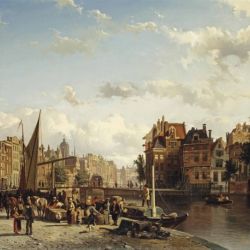 Market along the canal